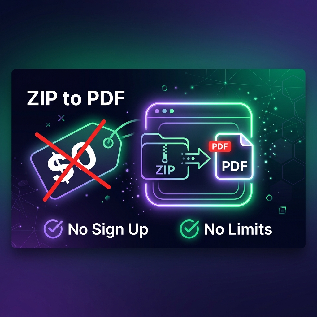 Free ZIP to PDF Converter — No Sign Up, No Limits