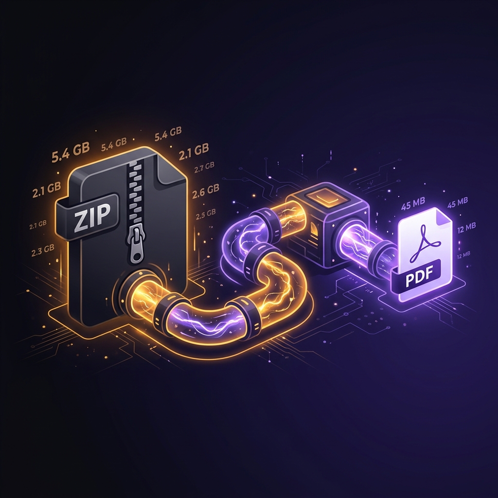 Large ZIP to PDF Converter — No File Size Limits
